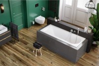 Акриловая ванна Excellent Aurum Slim WAEX.AUR18WHS 180x80 см, встраиваемая, белая, с каркасом