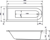 Акриловая ванна Excellent Aurum Slim WAEX.AUR18WHS 180x80 см, встраиваемая, белая, с каркасом
