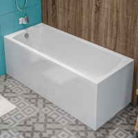 Акриловая ванна 1MarKa Modern Стандарт 1 130x70 см, пристенная, белая, со сливом-переливом