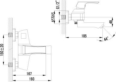Смеситель для ванны с душем Lemark Unit LM4514C