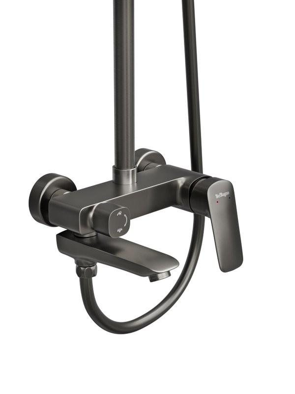 Душевая стойка BelBagno Due DUE-VSCM-GM оружейная сталь