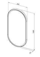 Зеркало Allen Brau Infinity 50х100 овальное, с подсветкой, черное