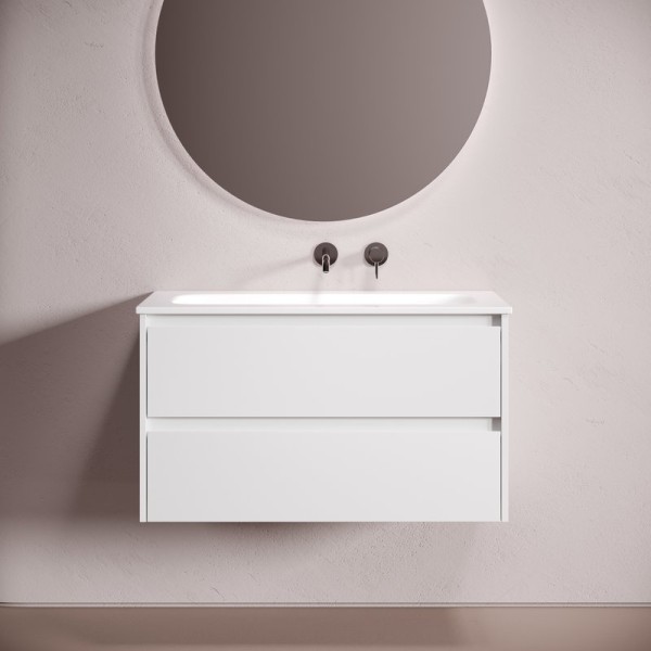 Тумба с раковиной Sancos Libra 90 подвесная, белый, раковина СN7019wx