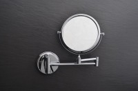 Косметическое зеркало Fixsen Hotel FX-31021 без подсветки, двухстороннее, телескопическое, поворотное, хром