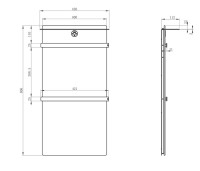 Полотенцесушитель электрический Wonzon & Woghand Stuttgart WW-A504G-BG 80x45 см, подключение справа, серый, золото, лесенка, с полкой