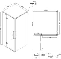 Душевой уголок Niagara Nova NG-2832-34BLACK 100x100, профиль черный матовый, стекло тонированное