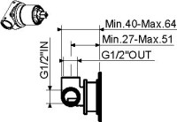 Встраиваемый смеситель для душа и ванны Plumberia Selection Ixo XO1111CR С ВНУТРЕННЕЙ ЧАСТЬЮ, хром