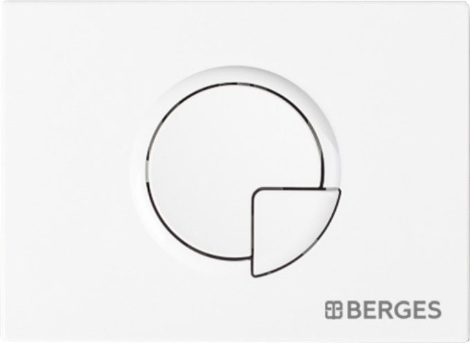 Кнопка смыва Berges Novum R1 белый, глянец