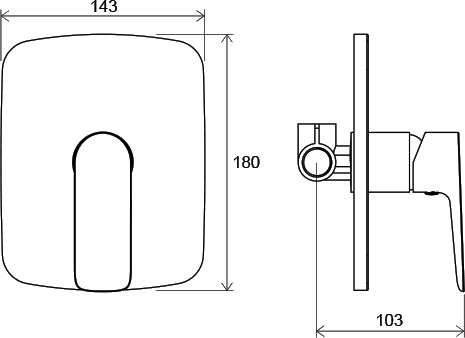 Встраиваемый смеситель для душа и ванны Ravak Classic CL 062.00 С ВНУТРЕННЕЙ ЧАСТЬЮ