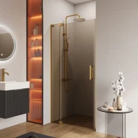 Душевая дверь в нишу Cezares Slider SLIDER-B-1-100/110-BR-BORO профиль золото, стекло бронза