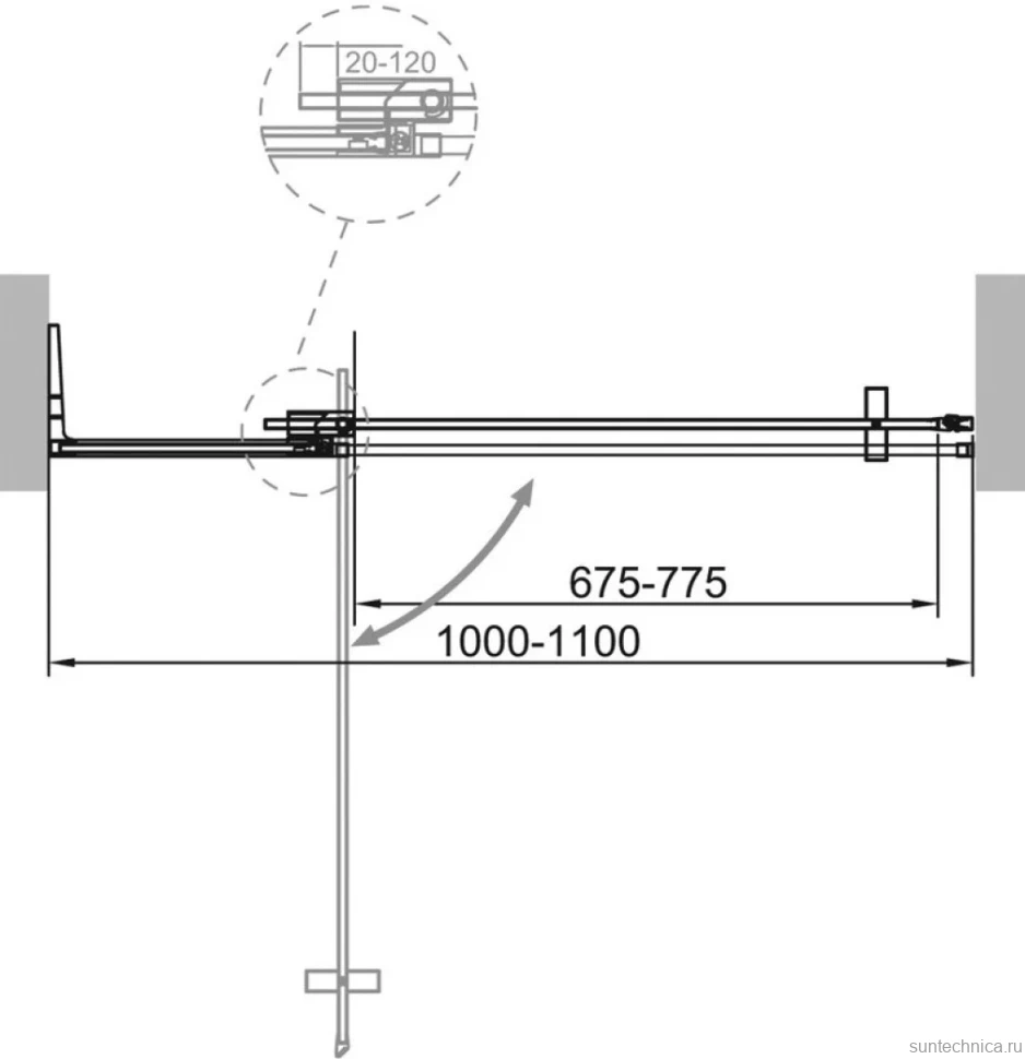 Душевая дверь в нишу Cezares Slider SLIDER-B-1-100/110-BR-BORO профиль золото, стекло бронза