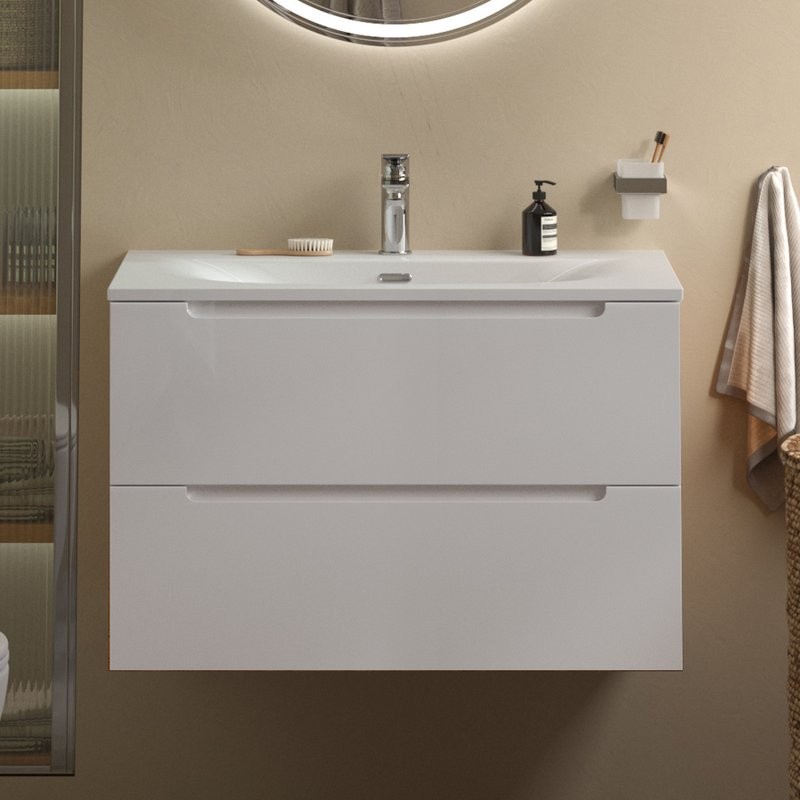 Тумба с раковиной BelBagno Etna 90 bianco lucido, раковина BB-8099-90