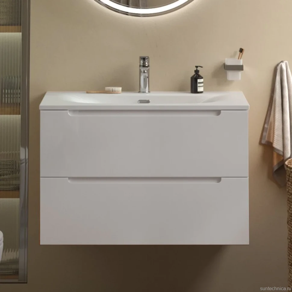 Тумба с раковиной BelBagno Etna 90 bianco lucido, раковина BB-8099-90