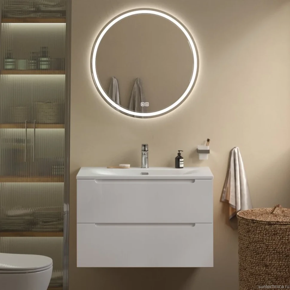 Тумба с раковиной BelBagno Etna 90 bianco lucido, раковина BB-8099-90