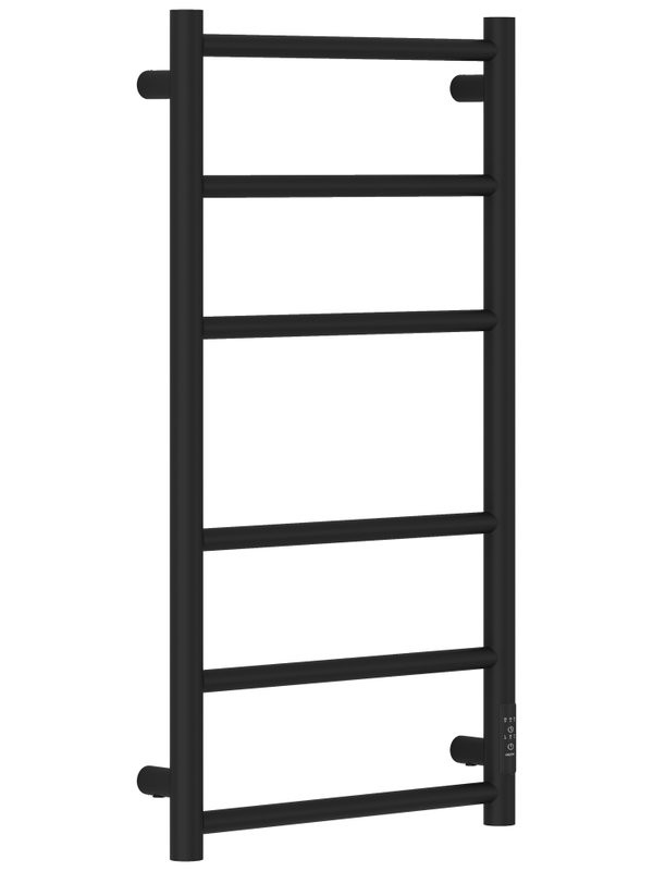 Полотенцесушитель электрический Стилье Формат 27 31528-8040 80x45 см, подключение справа, скрытое подключение справа, матовый черный, лесенка