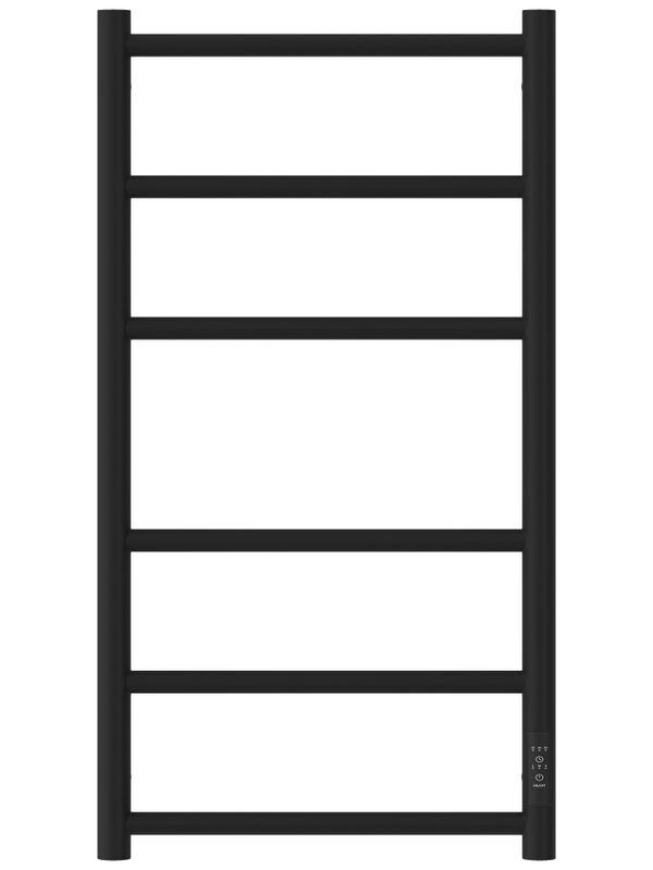 Полотенцесушитель электрический Стилье Формат 27 31528-8040 80x45 см, подключение справа, скрытое подключение справа, матовый черный, лесенка
