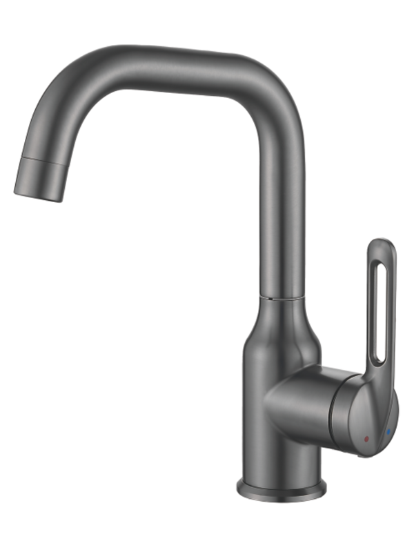 Смеситель для раковины Haiba HB10825-3 оружейная сталь