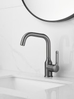 Смеситель для раковины Haiba HB10825-3 оружейная сталь