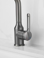 Смеситель для раковины Haiba HB10825-3 оружейная сталь