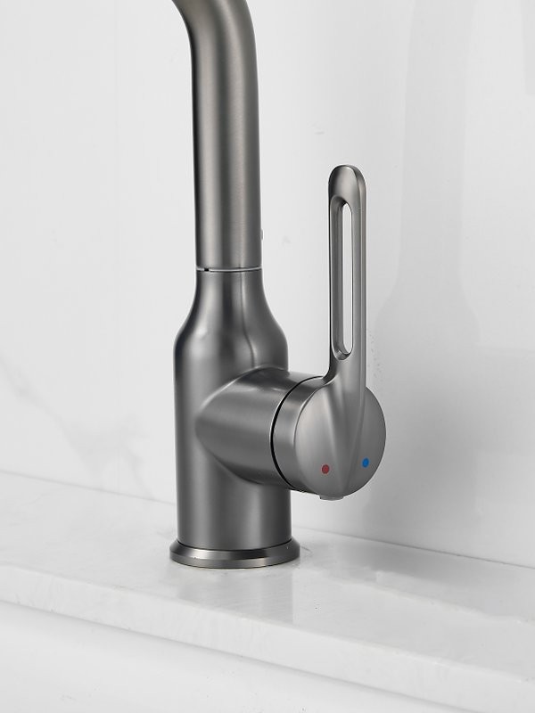 Смеситель для раковины Haiba HB10825-3 оружейная сталь