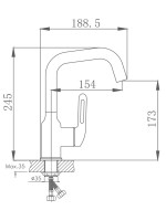 Смеситель для раковины Haiba HB10825-3 оружейная сталь