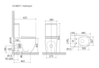 Унитаз-компакт напольный Ceramicanova Metropol CN4001TMB смыв торнадо, матовый черный