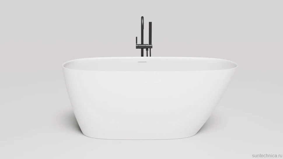 Ванна из искусственного камня Salini Sofia S-Stone 150x75 см, отдельностоящая, матовая белая, овальная, с донным клапаном