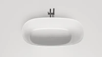 Ванна из искусственного камня Salini Sofia S-Stone 150x75 см, отдельностоящая, матовая белая, овальная, с донным клапаном