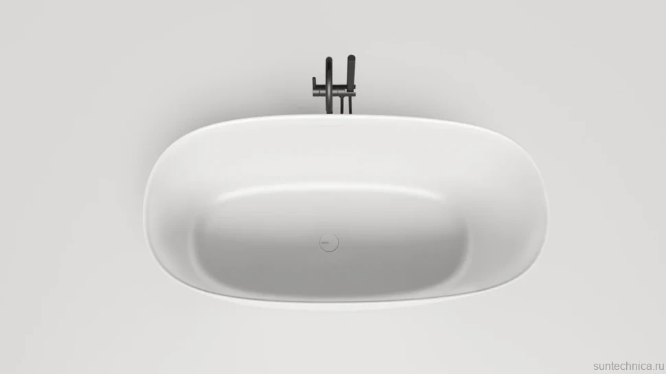 Ванна из искусственного камня Salini Sofia S-Stone 150x75 см, отдельностоящая, матовая белая, овальная, с донным клапаном
