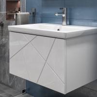 Тумба с раковиной Vigo Geometry 70 подвесная, белая, раковина Como 70