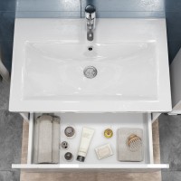 Тумба с раковиной Vigo Geometry 70 подвесная, белая, раковина Como 70