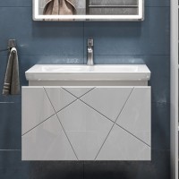 Тумба с раковиной Vigo Geometry 70 подвесная, белая, раковина Como 70