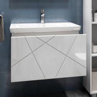 Тумба с раковиной Vigo Geometry 70 подвесная, белая, раковина Como 70