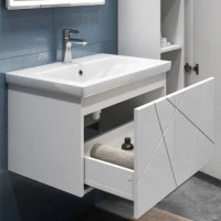 Тумба с раковиной Vigo Geometry 70 подвесная, белая, раковина Como 70