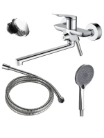 Смеситель с длинным изливом для ванны AZARIO Lursy AZ-K1749 хром Смеситель с длинным изливом для ванны AZARIO Lursy AZ-K1749 хром
