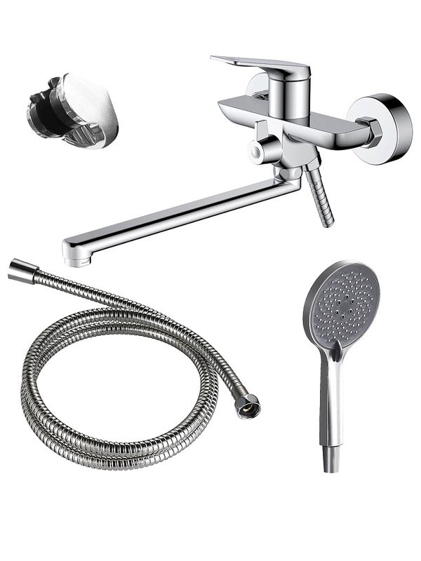 Смеситель с длинным изливом для ванны AZARIO Lursy AZ-K1749 хром