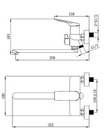 Смеситель с длинным изливом для ванны AZARIO Lursy AZ-K1749 хром Смеситель с длинным изливом для ванны AZARIO Lursy AZ-K1749 хром