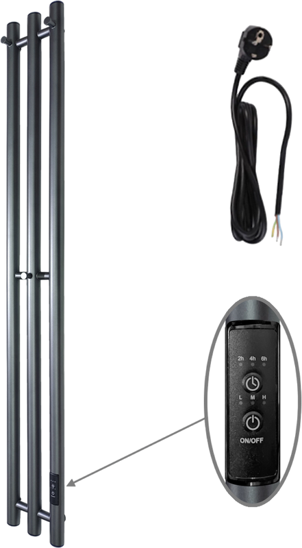 Полотенцесушитель электрический Маргроид Inaro3v 120х12, графитовый серый