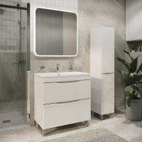 Мебель для ванной комнаты Grossman Виста 80 напольная, 2 ящика, белый глянец