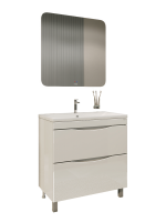 Мебель для ванной комнаты Grossman Виста 80 напольная, 2 ящика, белый глянец