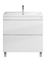 Мебель для ванной комнаты Grossman Виста 80 напольная, 2 ящика, белый глянец