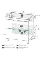 Мебель для ванной комнаты Grossman Виста 80 напольная, 2 ящика, белый глянец