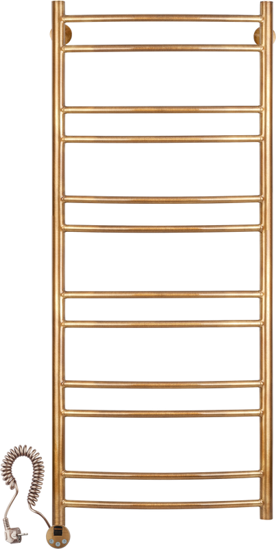 Полотенцесушитель электрический Secado Милан 2 125x55 см, подключение слева, бронза, лесенка, латунь