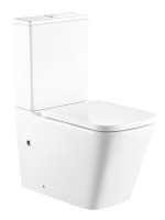 Унитаз-компакт напольный AZARIO Terra AZ-6003-A безободковый, с микролифтом, глянцевый белый