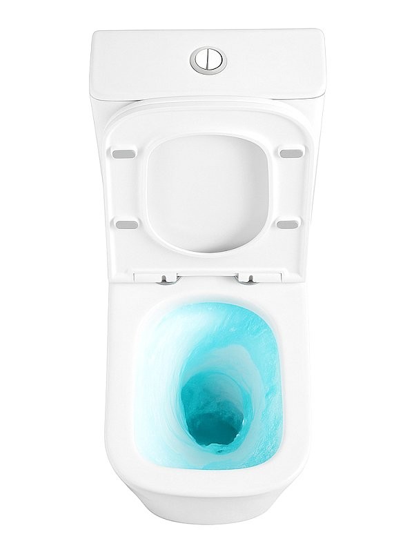 Унитаз-компакт напольный AZARIO Terra AZ-6003-A безободковый, с микролифтом, глянцевый белый