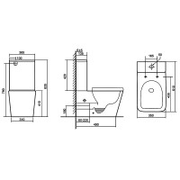 Унитаз-компакт напольный AZARIO Terra AZ-6003-A безободковый, с микролифтом, глянцевый белый