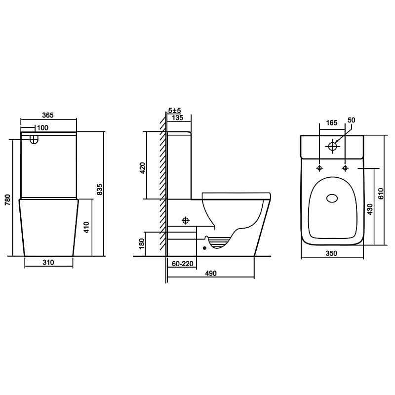 Унитаз-компакт напольный AZARIO Terra AZ-6003-A безободковый, с микролифтом, глянцевый белый