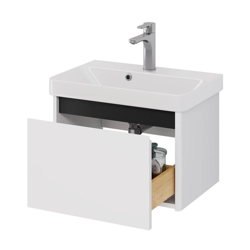 Тумба с раковиной Dreja Luxury 55 подвесная, матовая белая