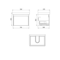 Тумба с раковиной Dreja Luxury 55 подвесная, матовая белая