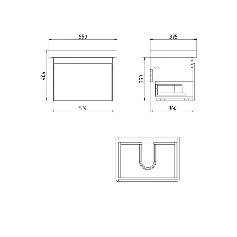 Тумба с раковиной Dreja Luxury 55 подвесная, матовая белая